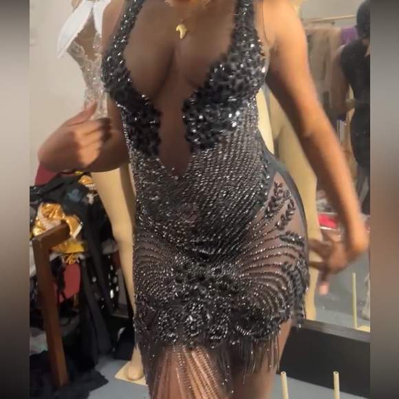 Black Diamante Dress - Picture 3 of 3